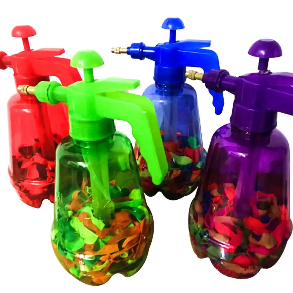 

300 Pcs Children's Innovative Water Balloon Portable Filling Station 3 In 1 Pump Bottle Manual Water Inflation Ball Toy Balloon