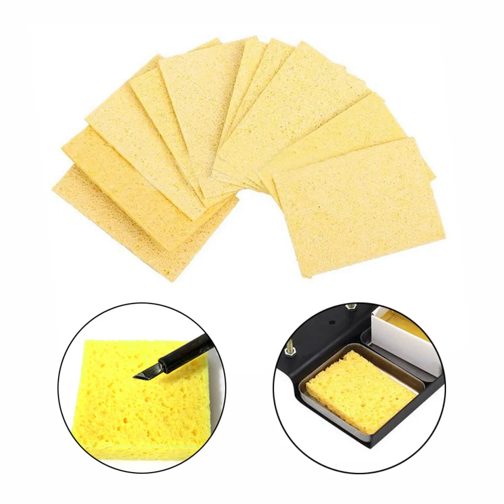 

10Pcs 3.5*4.5cm High Temperature Sponge Clean Clear Tin Welding Soldering Iron Sponges Welding Accessories