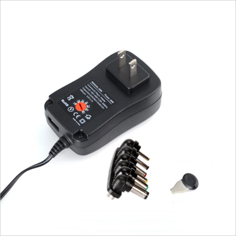 

DC 3V-12V Power Supply Adapter Charger with USB Port & Key & Connector EU UK Plug High Efficiency And Low Consumption