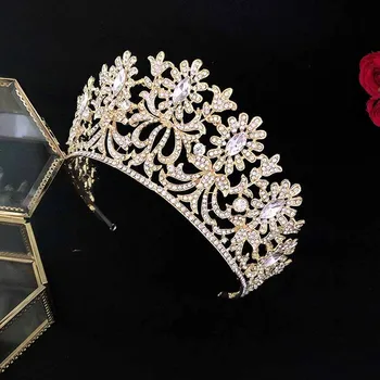 

New Bridal Wedding Tiara and Crowns Rhinestone Headbands for Women Fashion Desinger Bride Noiva Hair Jewelry mujer 2020 FORSEVEN