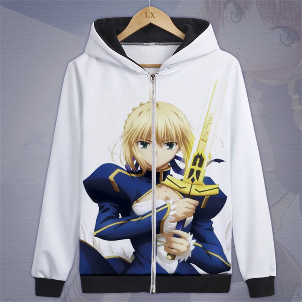 Fate/stay night Saber Лев толстовка на молнии с капюшоном Косплей Костюм Fate Zero унисекс утолщенная куртка Повседневная Толстовка уличная одежда