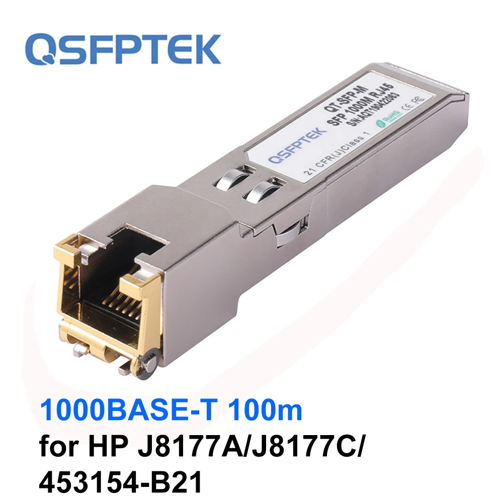 

1.25G SFP Copper RJ45 Module Transceiver for HP J8177A/J8177C/453154-B21, up to 100m