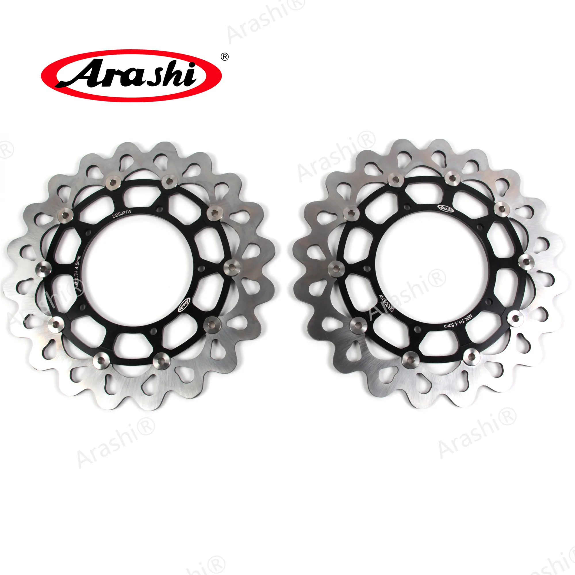 Араши 1 пара YZF R1 2004-2006 ЧПУ передние тормозные диски для YAMAHA YZF R1 1000 2004 2005 2006 FZ1 FAZER ABS R1M V MAX 1700 - Цвет: Black