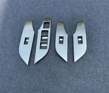 

For Toyota RAV4 RAV 4 2019 2020 ABS Carbon Fiber Door Window Glass Panel Armrest Lift Switch Button Cover Trim Car Accessories