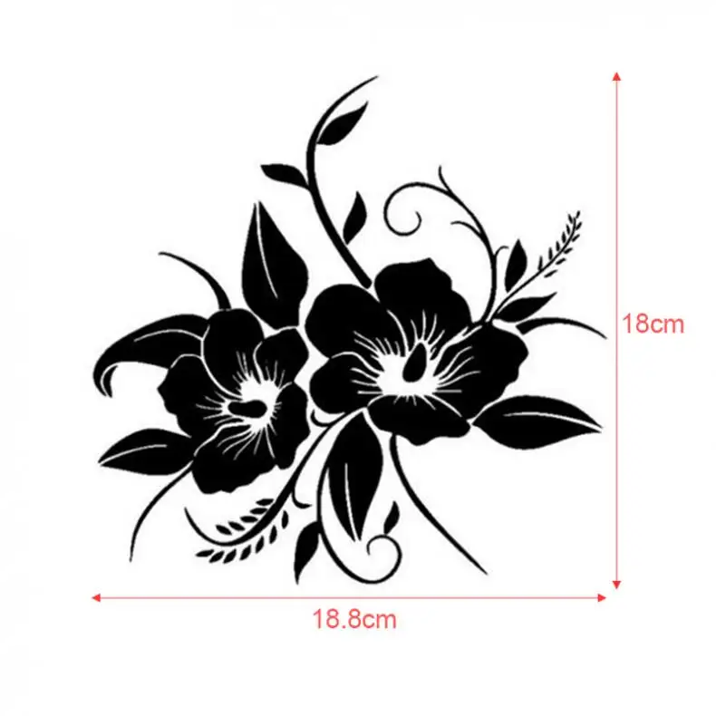 Flowers Full Bloom Reflective Car Body Bumper Hood Scratch Sticker 18 x 19CM