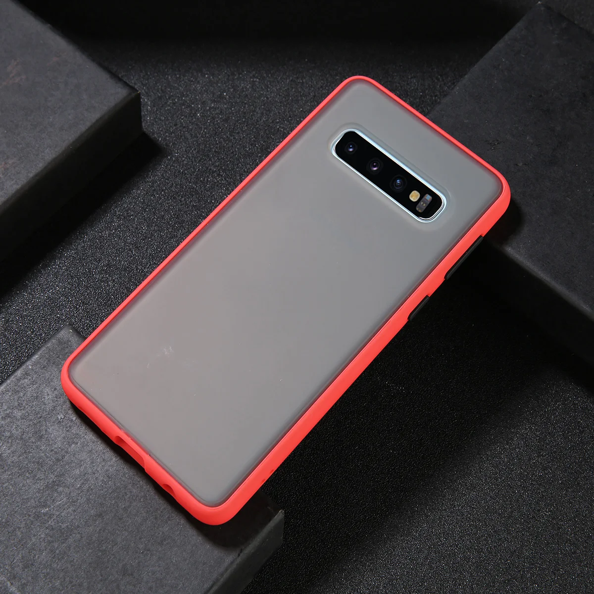 Lovebay противоударный чехол для телефона для samsung Galaxy S10 5G Plus Lite Capa Роскошный Матовый чехол из ТПУ для Note10 A70 A10E M20 Fundas - Цвет: Red Black