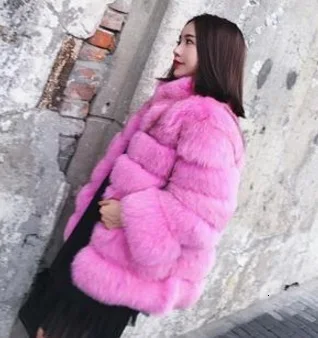 Purple ZADORIN размера плюс зимняя верхняя одежда меховое пальто из искусственного меха женская куртка с высоким воротником и длинным рукавом из искусственного меха fourrure abrigos mujer - Цвет: Purple