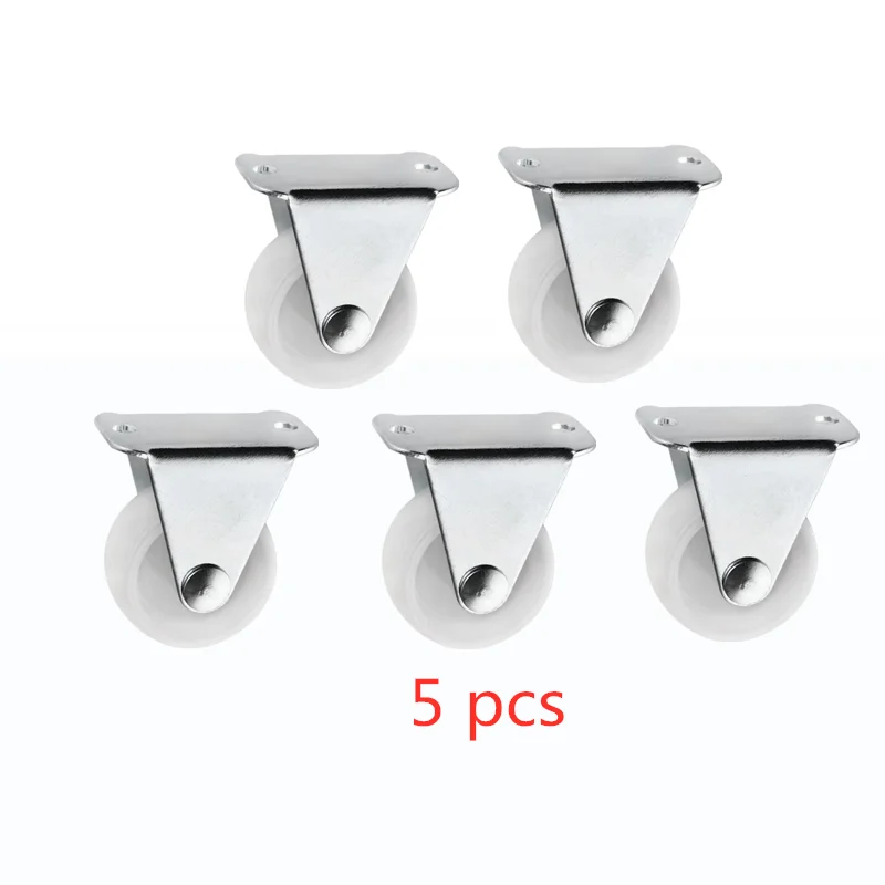 

5pcs 5 1 inch directional wheel light white pp small height 36mm nylon fixed caster bookcase furniture