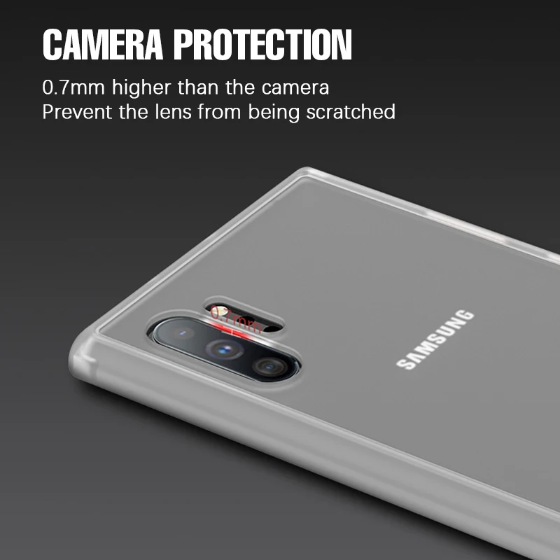 Роскошный противоударный чехол для samsung Galaxy Note 10 S10 Note10 Plus Матовый Прозрачный чехол для samsung A10 A20 A30 A50 A70