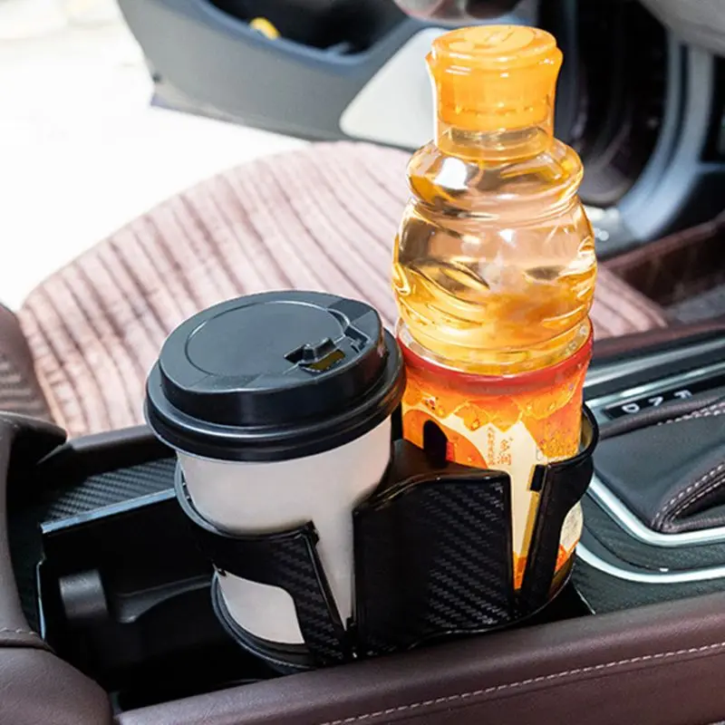 

Car Cup Holder Adapter Organizer with Adjustable Base Unique 2 in 1 Drink Stand