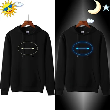 

Baymax Korean Style Clothing Men Anime Hiphop Clothes Luminous Glow in Dark Full Sleeve Hoodie Female Hooded Plus Size Hoodies