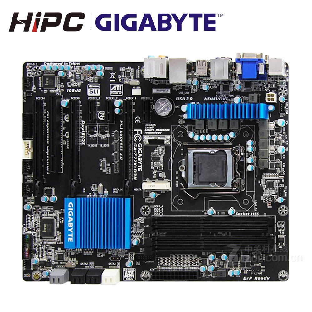 Gigabyte GA-Z77X-D3H рабочего Материнская плата Z77X-D3H Z77 LGA 1155 Core i7 i5 i3 DDR3 32G SATA3 USB3.0 блок питания ATX используется