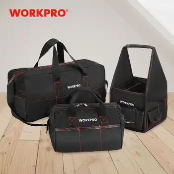 

WORKPRO Durable Tool Bag Combo 2PC Handbags 1PC Shoulder Bag 8" 12" 19" Waterproof Electrician Bags 600D Polyester 3PCS/Lot