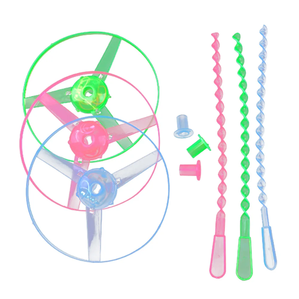 5pcs Flying Dragonfly Toys Rotating Flywheel Toys LED Parent child