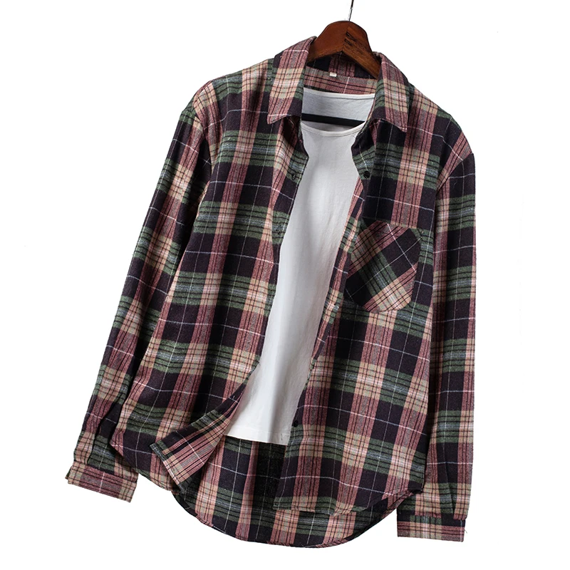 18 Colors Autumn Plaid Shirts Womens Blouses Checked Tops Long Sleeve Oversized Cotton Casual Loose Female Clothes