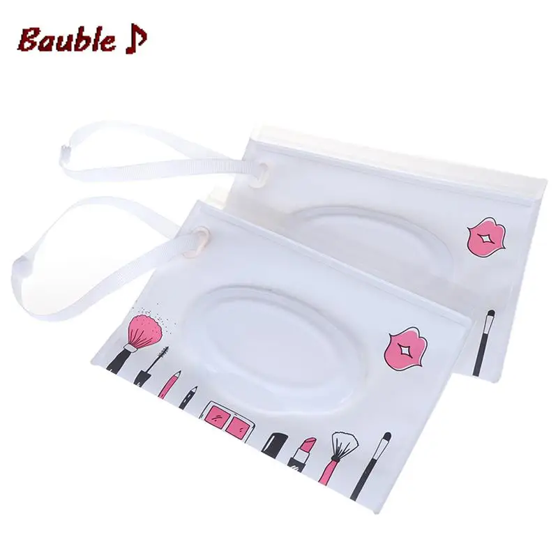 Cartoon Print Baby Wet Wipes Bag Reusable Wet Wipes Cover Container For Baby Skin Care Travel Bag