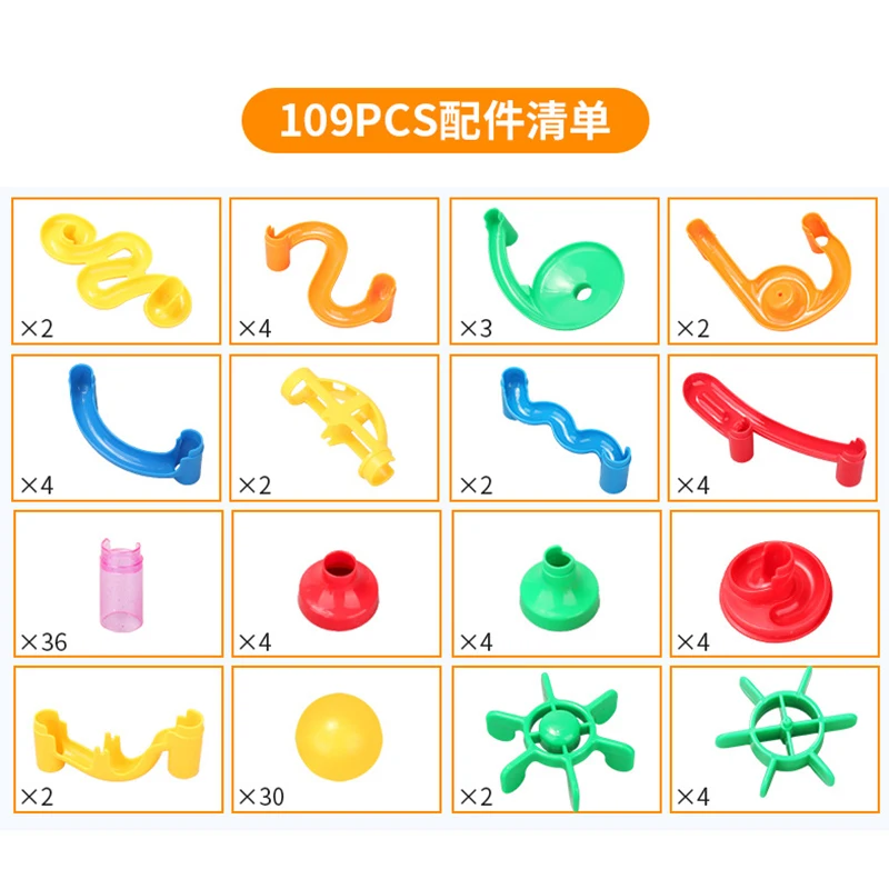 DIY Track Pipe Building Blocks For Children Ball Circuit Marble Race Run Maze Balls Educational Toys Gifts Blocks Kids Toys #20