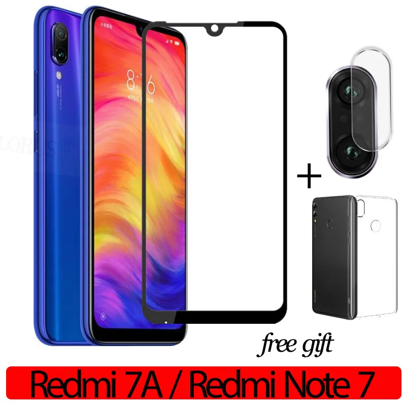

3-in-1 Case + Camera Tempered Glass For Redmi 7A Note 7 Screen Protector Lens Glass On Redmi 7A Note 7 Camera Glass free Gift