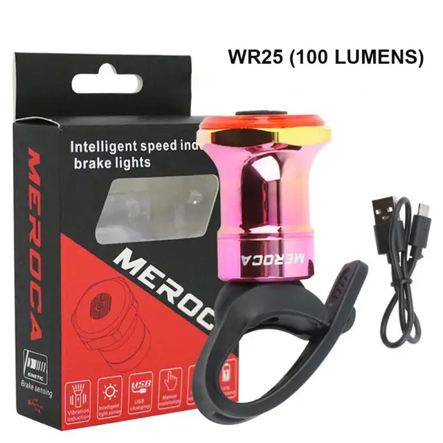MEROCA Rear Light Bicycle Smart Sensor Brake Tail Light Rechargeable Lamp Taillight MTB Bicycle lantern Cycling Bike Accessories Smart Light 09