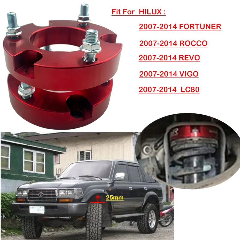 

25mm Front Coil Strut Shock Spacer Lift Kit For Toyota Hilux VIGO 2007-2014 4WD