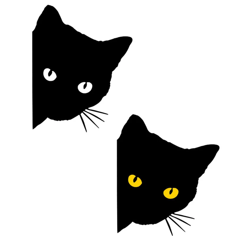 

FunnyCat Face Gaze Car Sticker Pet Cat Side Face Pee Car Stickers Waterproof Sunscreen Windshield Boot Decals PVC 12cm X 15cm