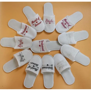 

Wedding Party Slippers Hotel Travel Spa Disposable Slippers Sanitary Home Guest Use Closed Toe Men Women Slippers