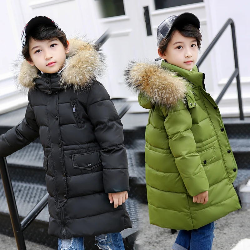 Chaquetas de plumón de para niños, abrigos de plumas gruesas, cálidos, de piel, For 30degree|Plumíferos y parkas| - AliExpress