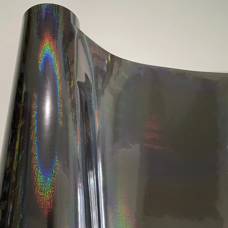Diamond Sandy Sparkle Laser Holographic Black Vinyl Wrap Film Car