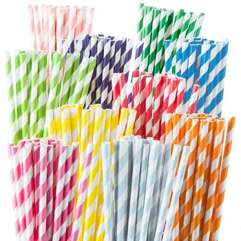 

Manufacturers Direct Selling Paper Straw Creative Party Disposable Colored Paper Straw Environmentally Friendly tiao wen zhi Str