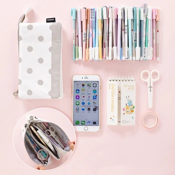 

High-end Pen Pencil Bag 3 Layer Lovely Canvas Case Cosmetic Large Storage Collection Stationery Girl Gift School Supplies H6442