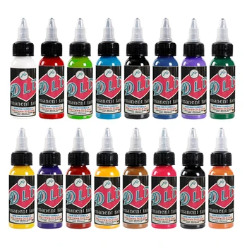 

16 Basic Tattoo Ink Colors Set, 1oz (30ml) /Bottle Microblading Tattoo Pigment Permanent Body Makeup Color Tattoo Supplies