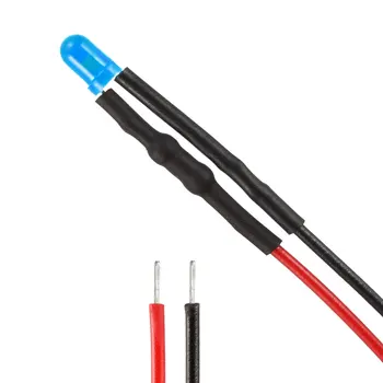 

uxcell Prewired LED Light Bulb Diffused Emitting Diodes Lamp Diffused Blue 3mm