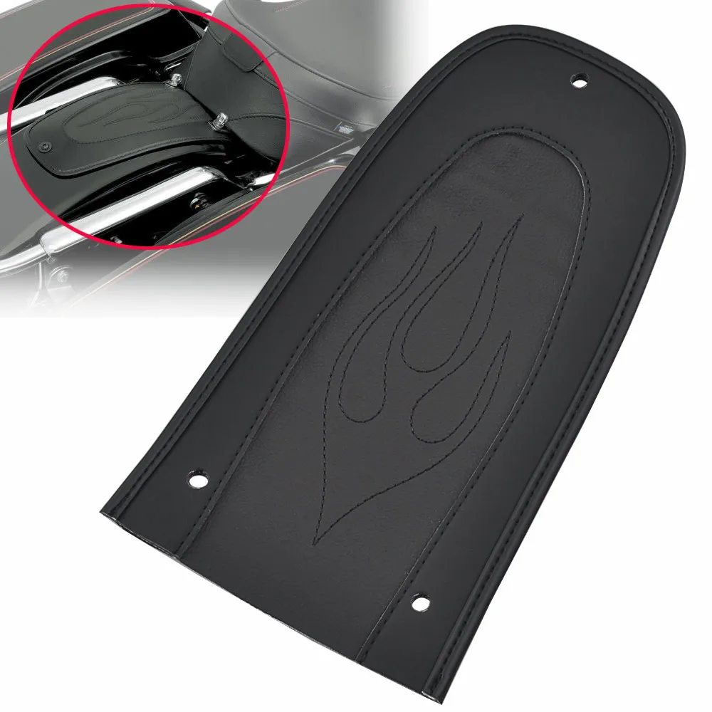 Motorcycle Flame Stitch Leather Rear Fender Bib Cover Pad For Harley Touring Electra Glide Road King 1996-2018 Accessories