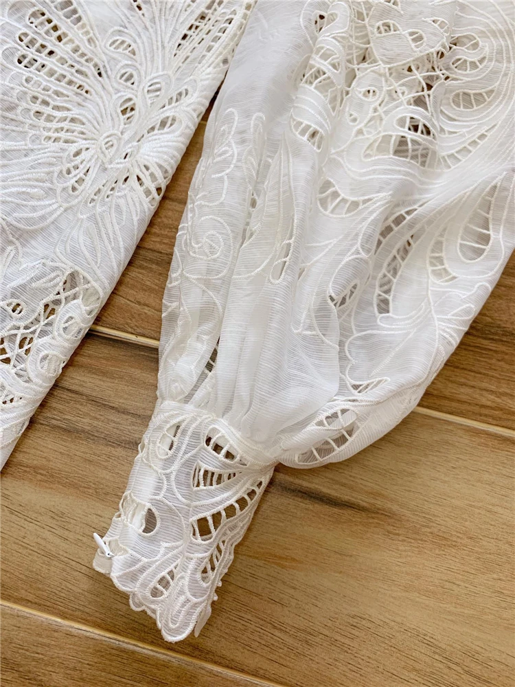 Truevoker очаровательные вечерние платья женские фонари рукава цвета слоновой кости белый Вышивка Vestidos вырез праздничный халат Femme Ete