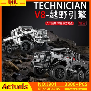 

LE-J901 3300PCS Technic Series RC Car MOC 2425 G63AMG 6X6 LAND CRUISER Set Model Building Blocks Bricks Toys Kids Christmas Gift