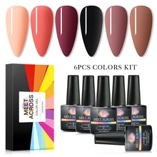 Набор гелевых лаков для маникюра, 6 шт., полуперманентный гель, 8 мл, УФ светодиодный Гель-лак, впитываемый, художественный Гель-лак для ногтей