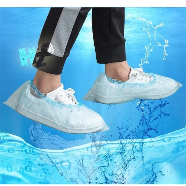 Couvre-chaussures imperméables en plastique de poulet, couvre-chaussures  d'extérieur, tapis de jour de pluie, 100 pièces - AliExpress