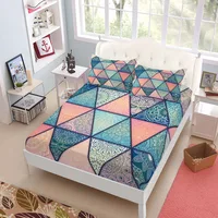 Ethnic Bohemian Fitted Sheet Set King Queen Double Full Size Bed Linen Set 25cm Deep 2