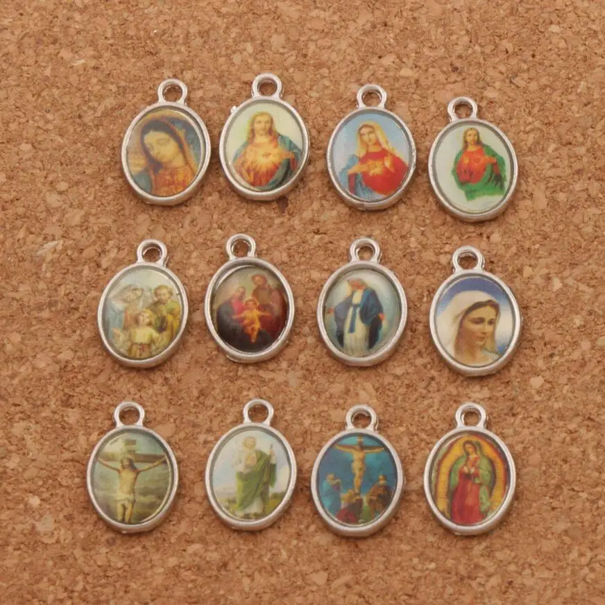 

Jesus Christianism Icon Cross Charms Pendants Jewelry DIY L1568 40pcs 14.5x9.5mm Zinc Alloy