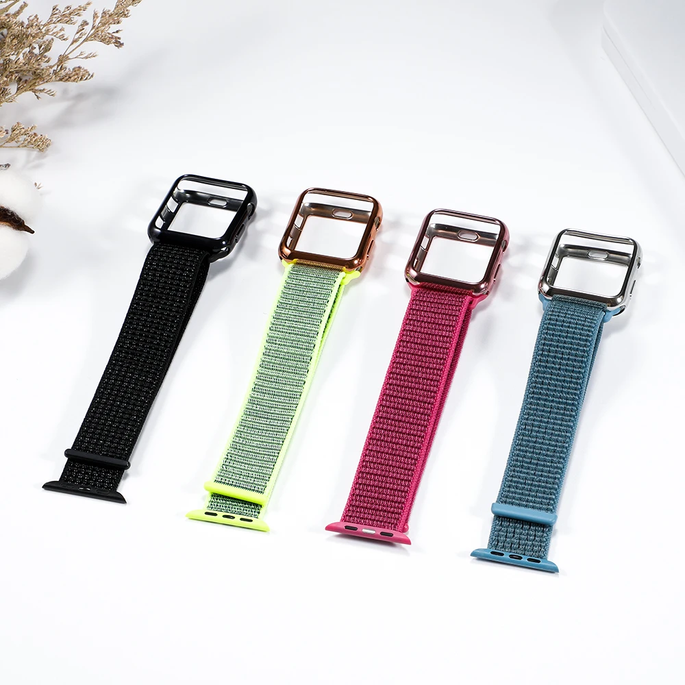 Чехол+ ремешок для apple watch 4 Band 44 мм correa apple watch 42 мм 38 мм 40 мм iwatch series 5 4 3 нейлоновый браслет pulseira
