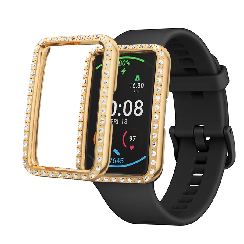 TPU Soft Luxury Diamond Protector Case Shell Edge Frame For Huawei Watch Fit Strap Band Protective Film Strap For Huawei fit watch screen protector case watch protective case watch cover watch protective cover tpu protective case