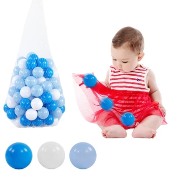 

100pcs Baby Lake blue ball Water Pool Ocean Wave Ball Kids Swim Pit With Basketball Hoop Play House Outdoors Tents Toy
