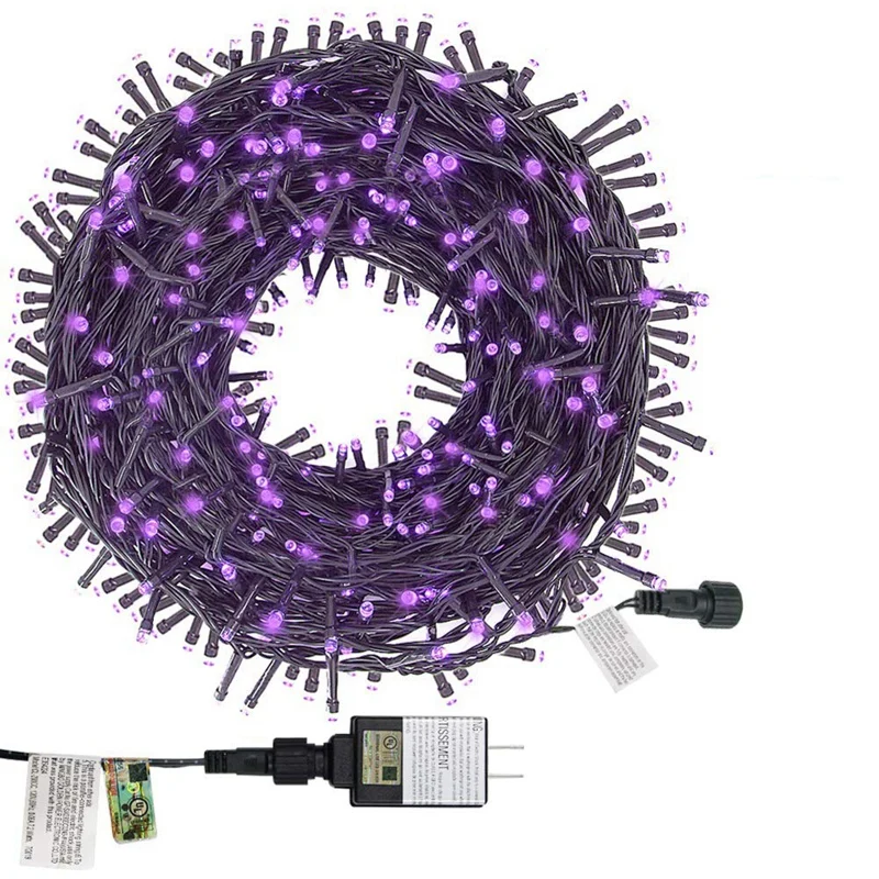 

HLZS-String Lights,Outdoor Fairy Light Plug, Expandable Green Line Transparent Bulb, Mini Light, 8 Patterns, Christmas Wedding D