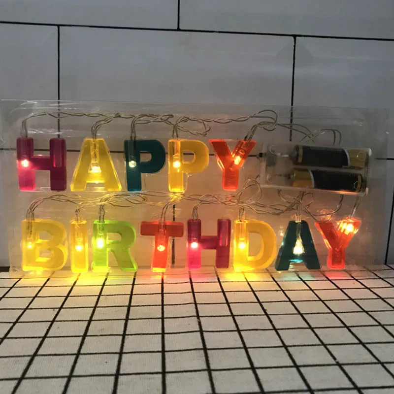 

Battery Power Christmas Decorative LED String Light LED Garland Holiday Party Lamp Letter Happy Birthday Fairy Lights Festoon