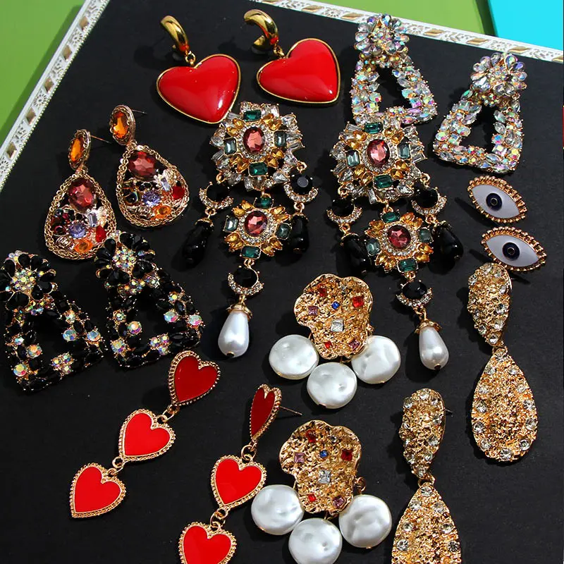 Flatfoosie Модные Новые Хрустальные Серьги za сердце золотистого цвета серьги-висюльки для женщин Женская Вечеринка рождественские украшения