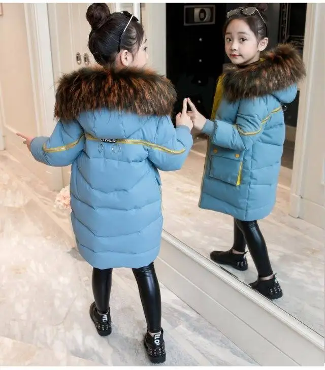 От 2 до 10 лет для девочек, зимнее пальто, парка на пуху хлопковые пиджаки Новая модная длинная стеганая куртка для девочек, детская одежда Высокое качество