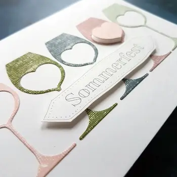 

Heart Wine Glass Metal Cutting Dies Stencil DIY Scrapbooking Album Stamp Paper Card Embossing Craft Decor D08F