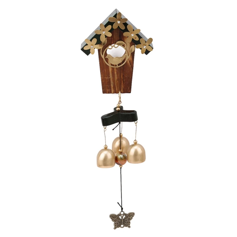 Птичье гнездо колокольчики античный дом украшение колокольчики ретро настенные подвесные украшения подарок - Цвет: A