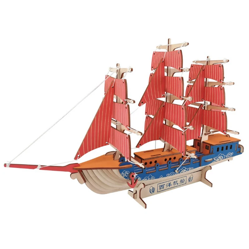 Sailboat Diy игрушка головоломка 3D маленькая лодка Развивающие детские подарочные