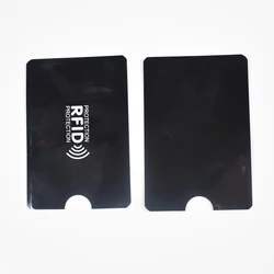 RFID Blocking Aluminum Sleeves - Secure Pouch Holder for Credit Cards and Passports (100 Pack) (Black color)
